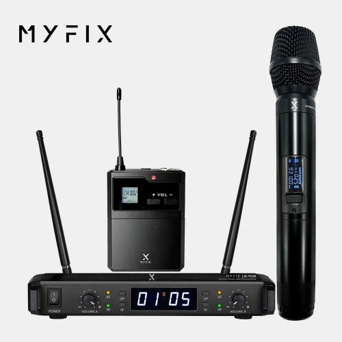 [MYFIX] LW-902R 컴팩트 무선마이크 2채널 시스템 공연장 강의용 전문가용